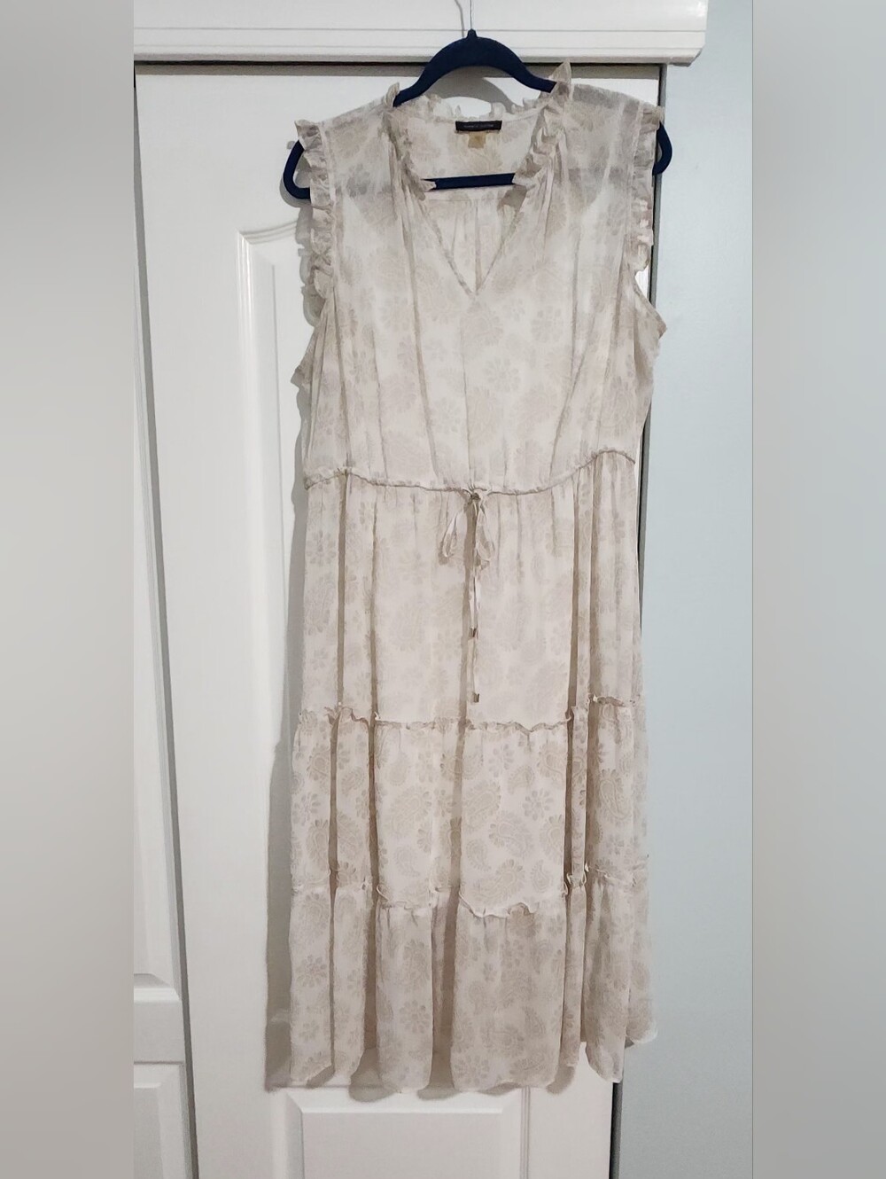 Tommy Hilfiger Cream Floral Tiered Maxi Dress